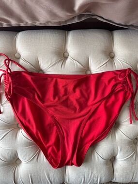Athleta Red Bikini Bottoms with Side Ties